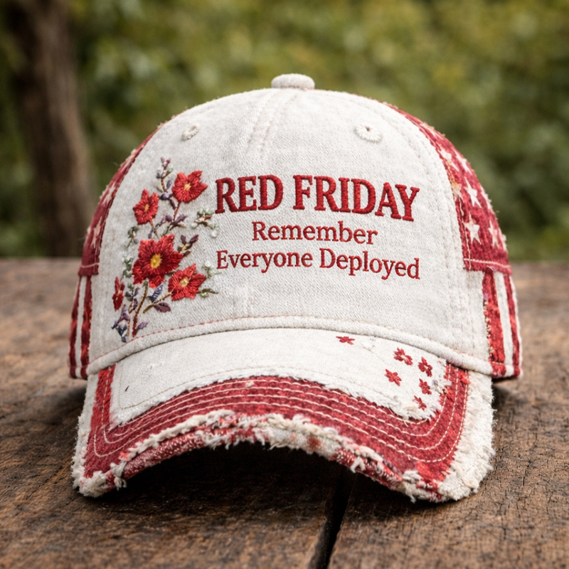 Red Friday Art Printed Casual Hat