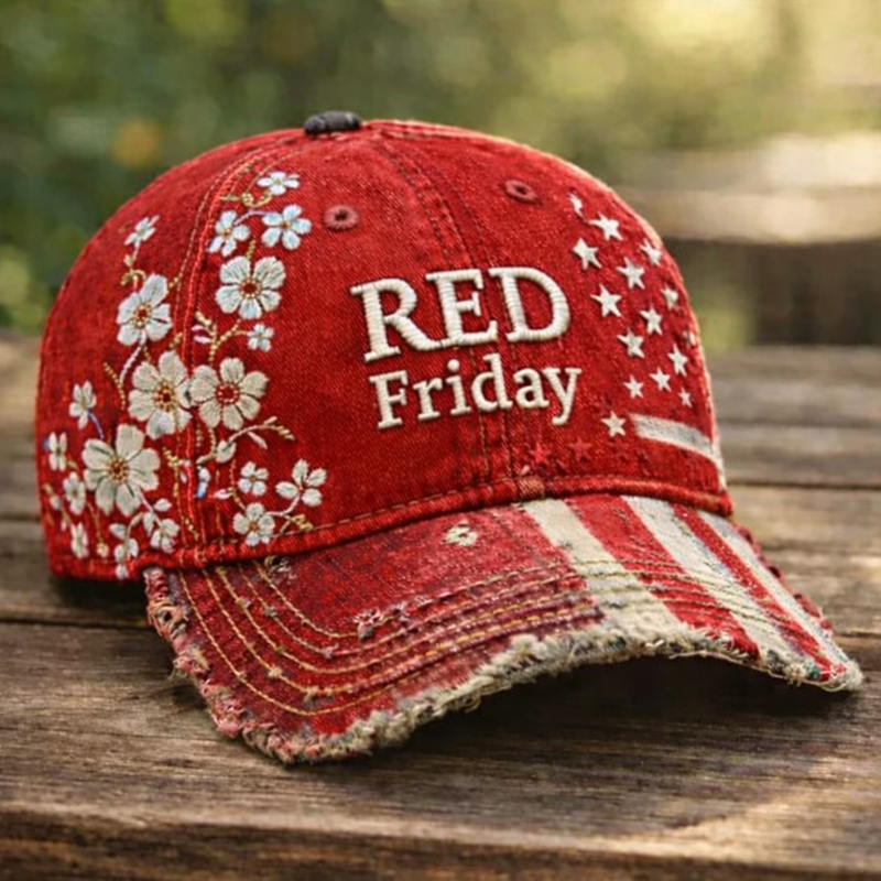 Red Friday Art Printed Casual Hat