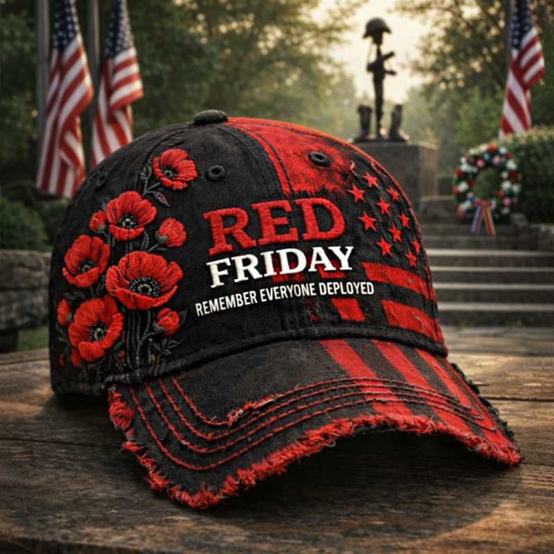 Red Friday Printed Casual Hat