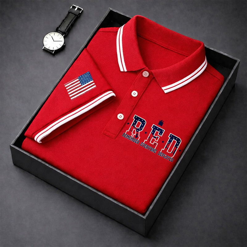Men's Red Friday Printed Casual Polo Shirt