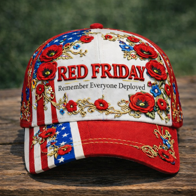 Red Friday Art Printed Casual Hat