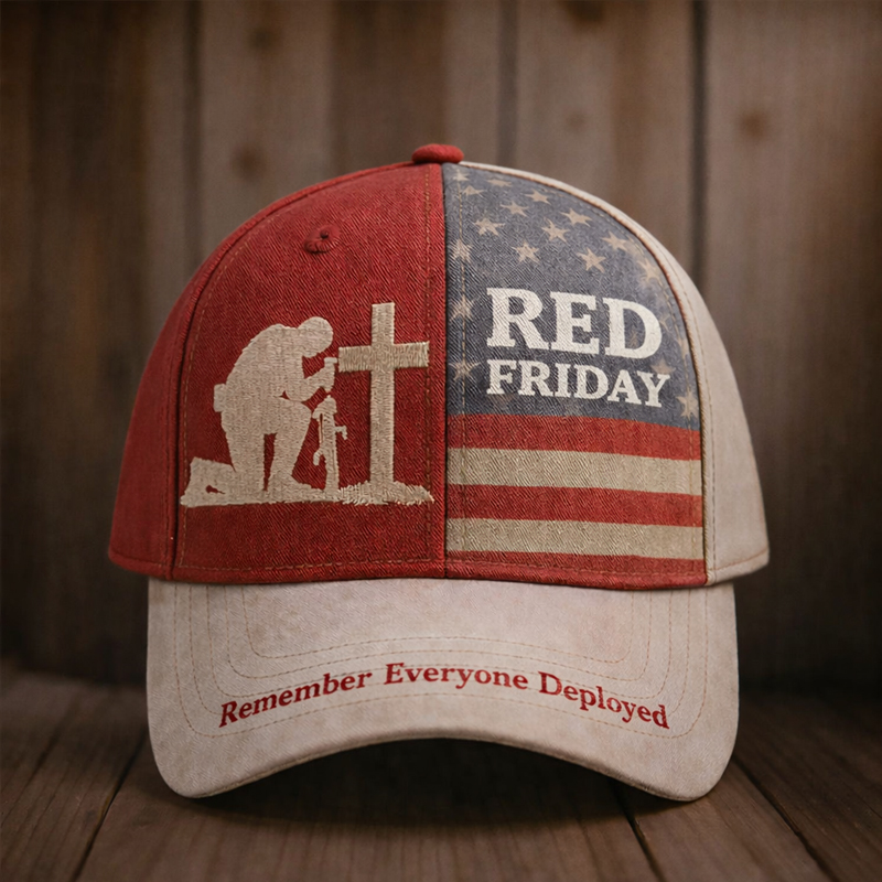 Red Friday Print Casual Cap
