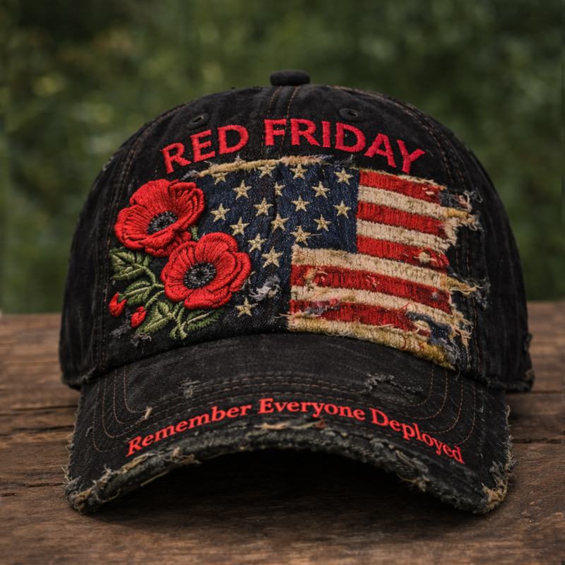 Red Friday Print Casual Cap