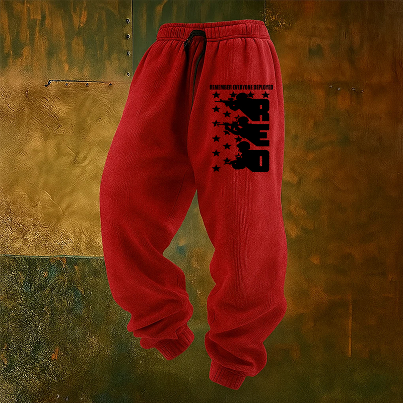 Men's Veteran Red Friday Print Casual Sweatpants