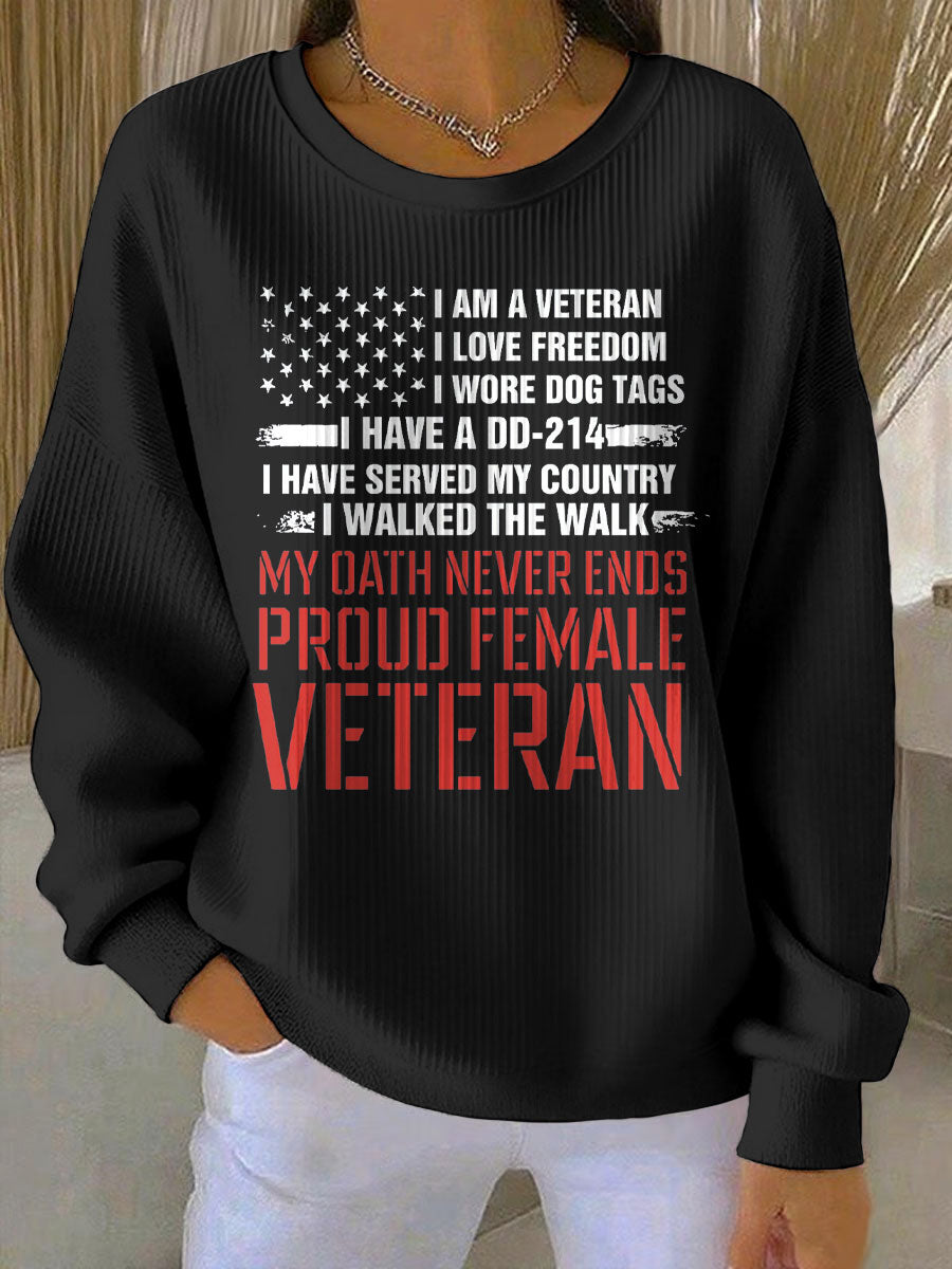 Women's Female Veteran Printed Sweatshirt