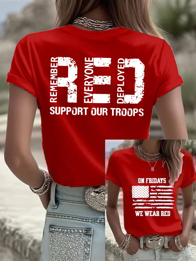 Women's Red Friday Print T-shirt