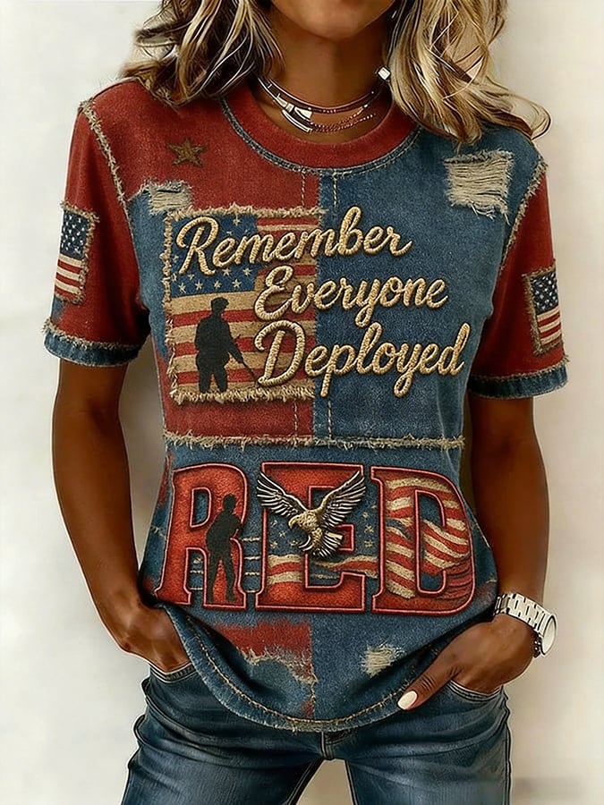 Women's  Red Friday Veteran Print T-Shirt