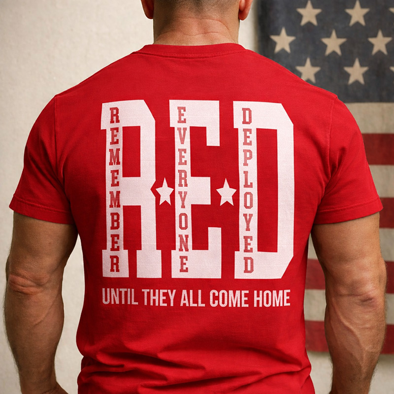 Men's Red Friday Printed Casual T-Shirt