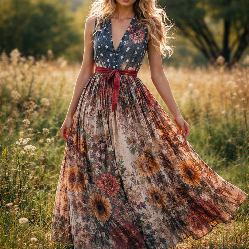 Women's 250th Anniversary Inspired Sleeveless Dress