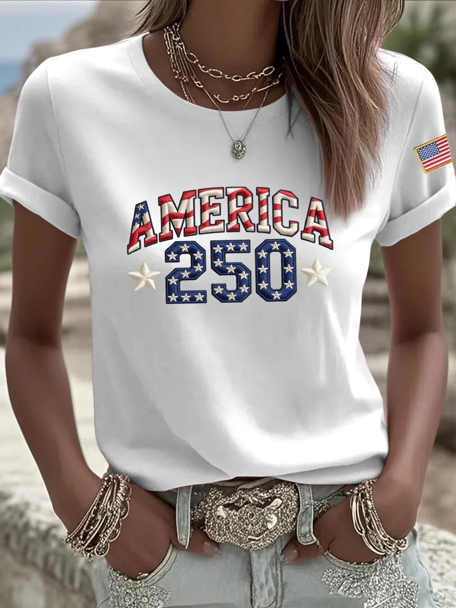 Women's Casual Printed Crew Neck T-Shirt