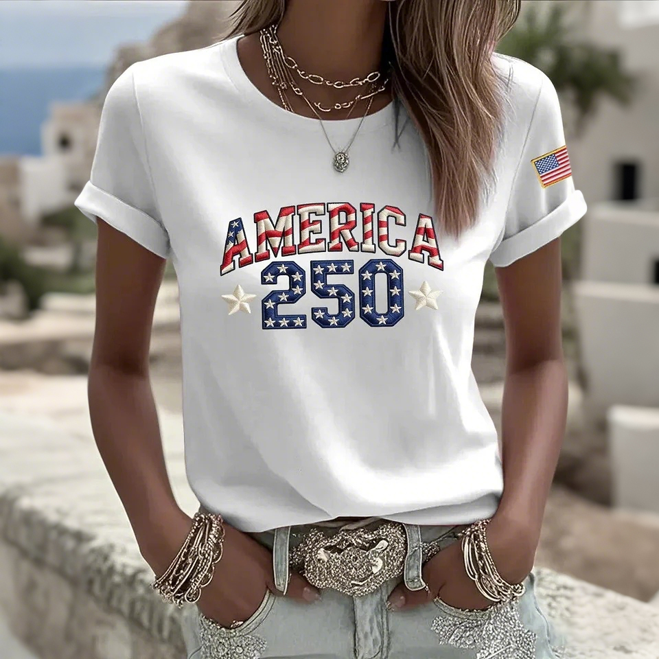 Women's Casual Printed Crew Neck T-Shirt