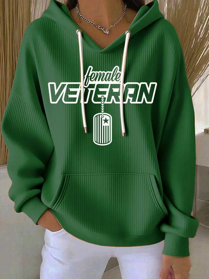 Women's Veteran Print Casual Sweatshirt