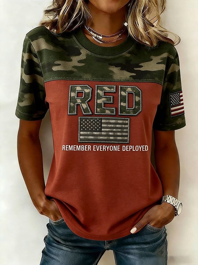 Women's  Red Friday Veteran Print T-Shirt