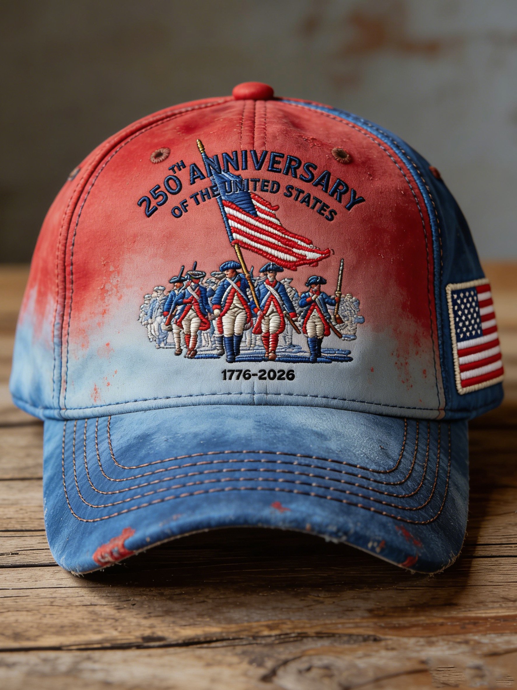 American 250th Anniversary Embroidered Baseball Cap (Unisex)