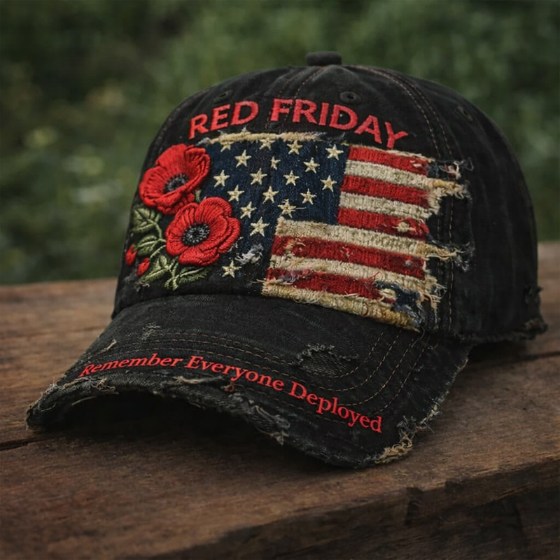 Red Friday Print Casual Cap