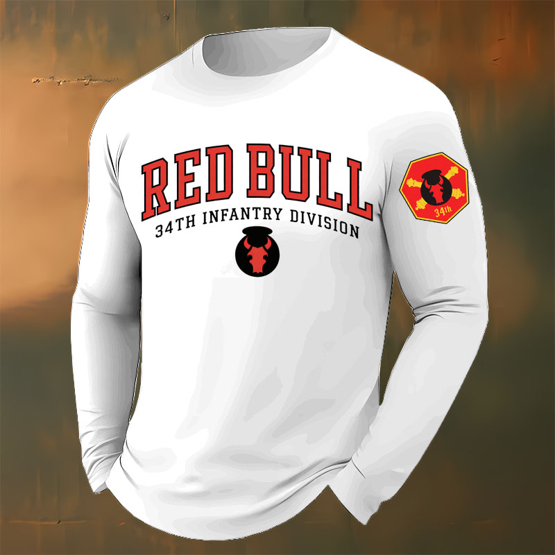 The Red Bull Division Printed Casual Long-Sleeved T-Shirt