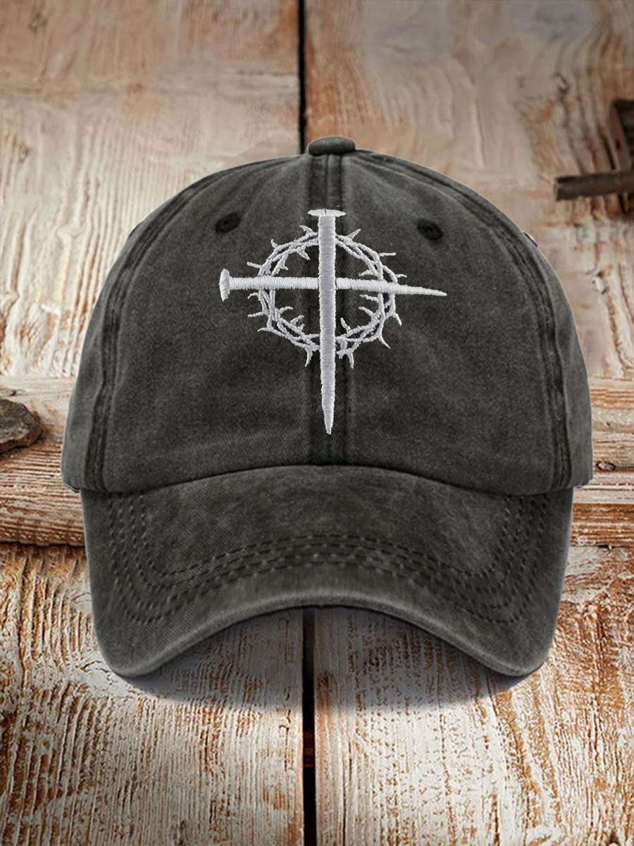 Unisex Nailed Crosses Print Hat