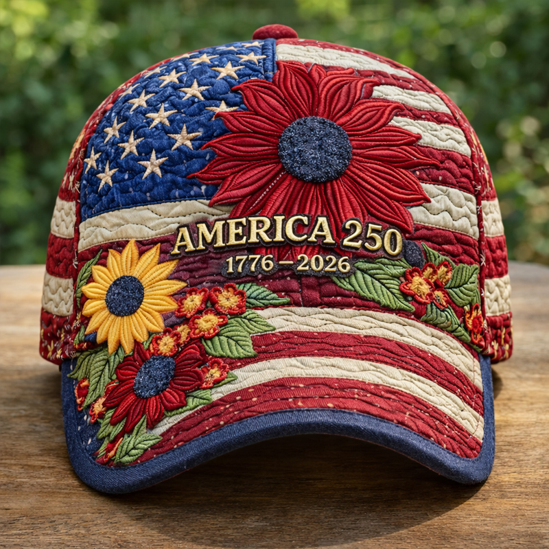 250th Anniversary Floral Flag Art Printed Casual Hat