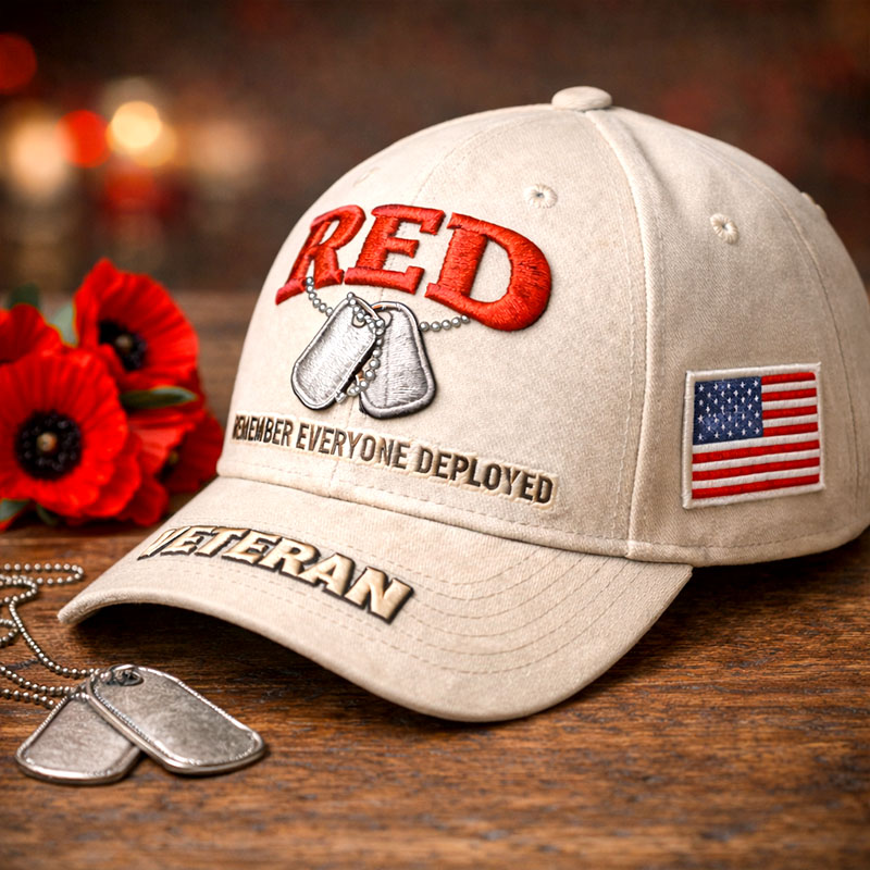 RED Veteran Memorial Baseball Cap