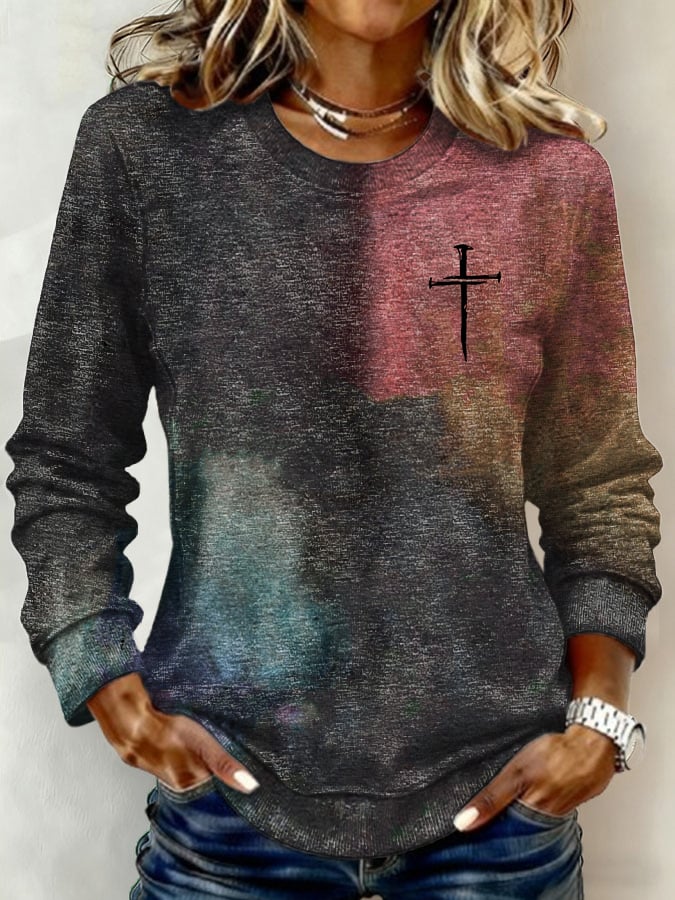 Women's Vintage Faith Print Sweatshirt