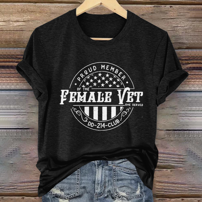 Women's Proud Female Veteran Casual T-Shirt