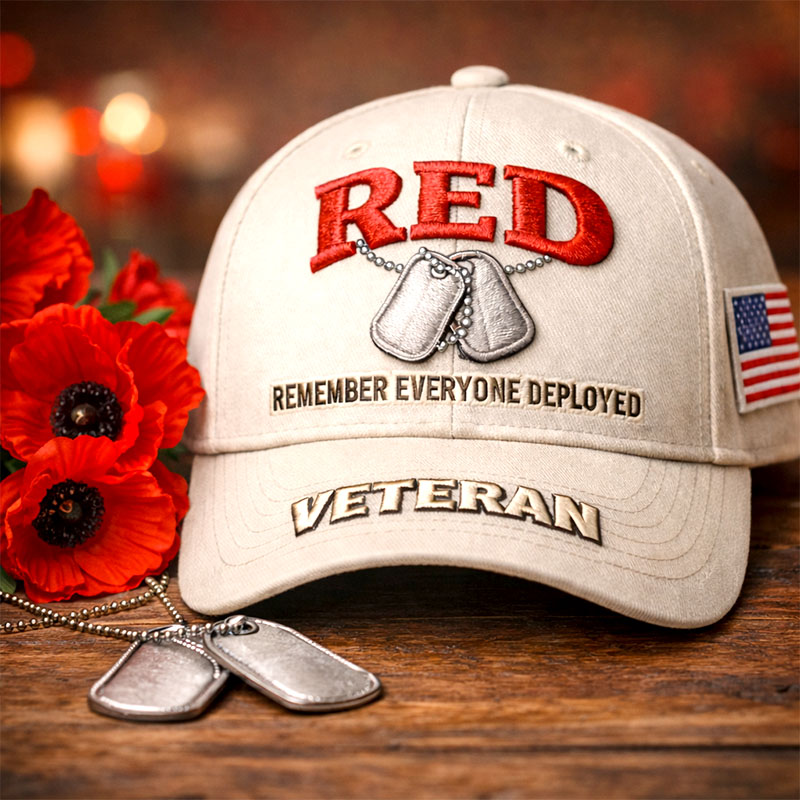 RED Veteran Memorial Baseball Cap