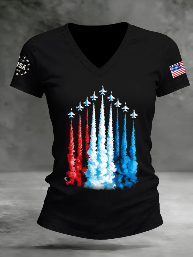 Women's America 250 – Red, White & Blue Sky Tribute Print T-Shirt