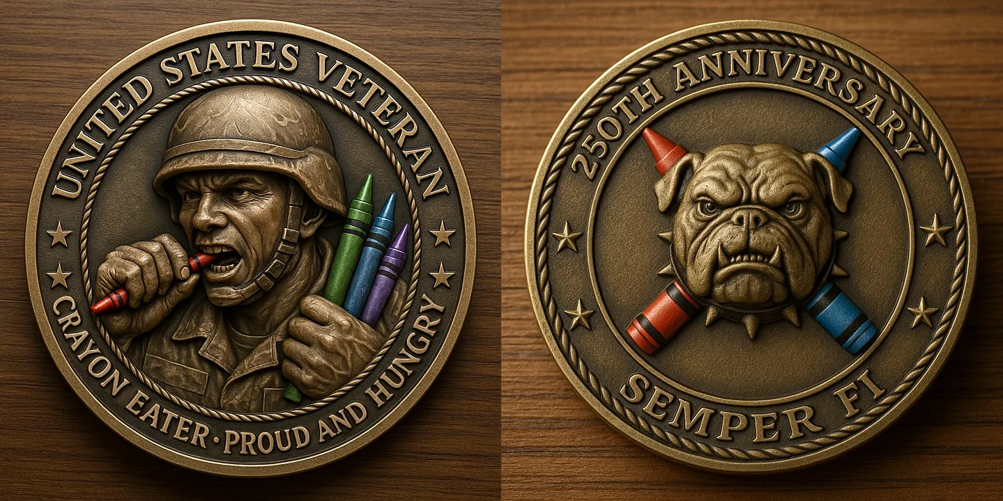 US Veteran Crayon Eater Commemorative Coin