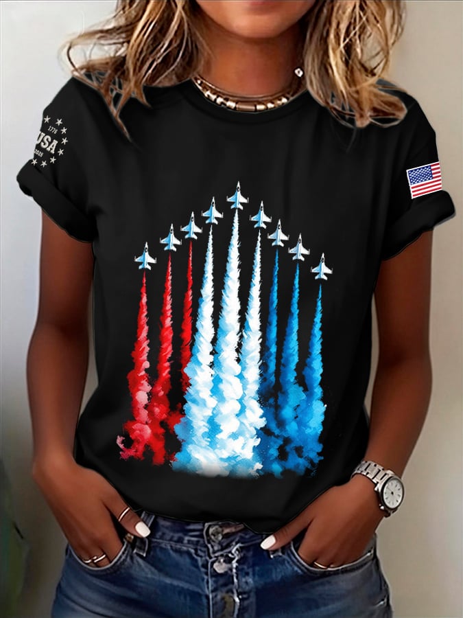 Women's America 250 – Red, White & Blue Sky Tribute Print Shirt