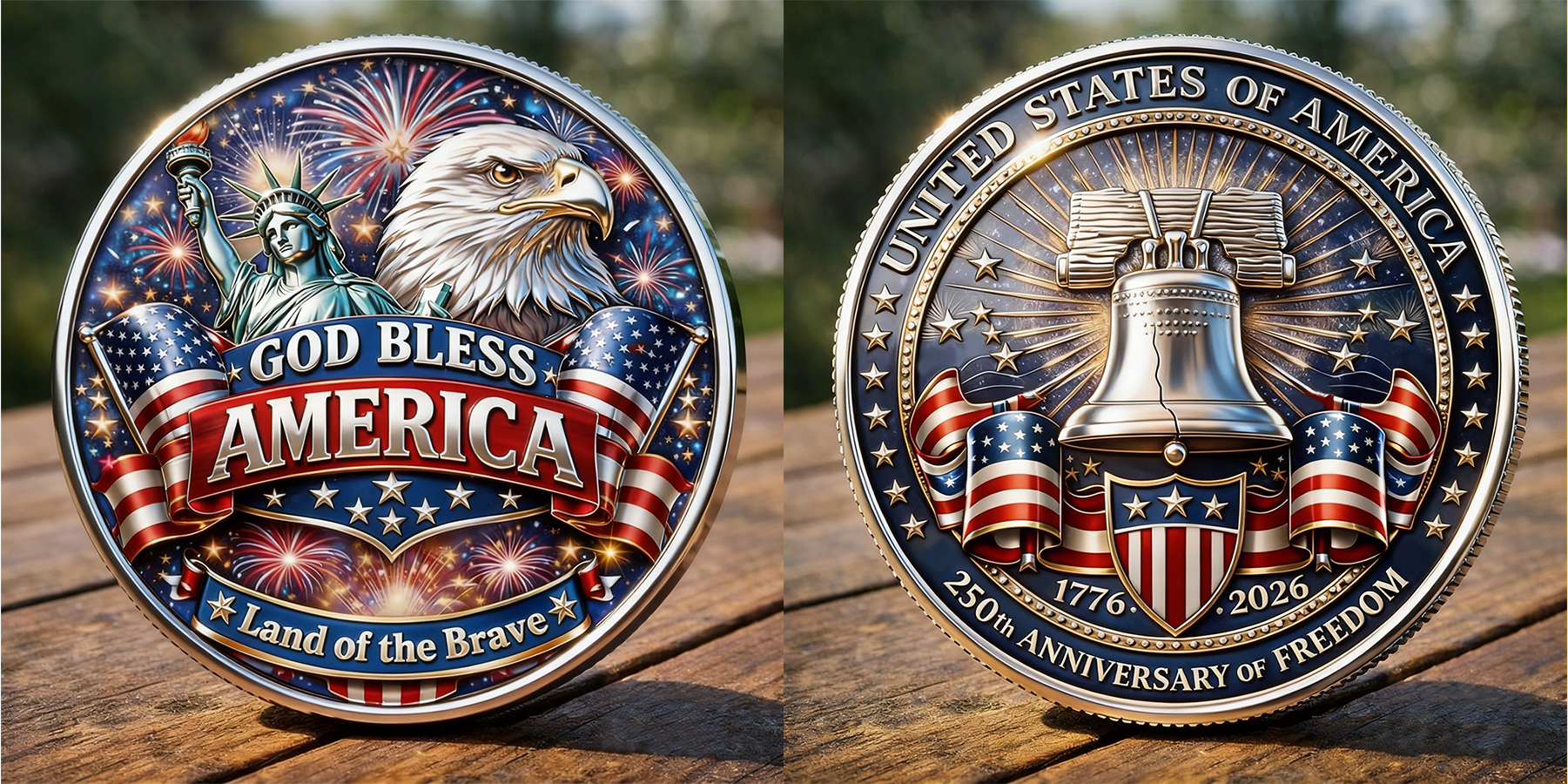 USA 250th Anniversary Freedom Commemorative Coin