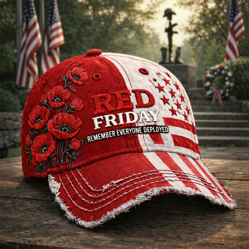 Red Friday Printed Casual Hat