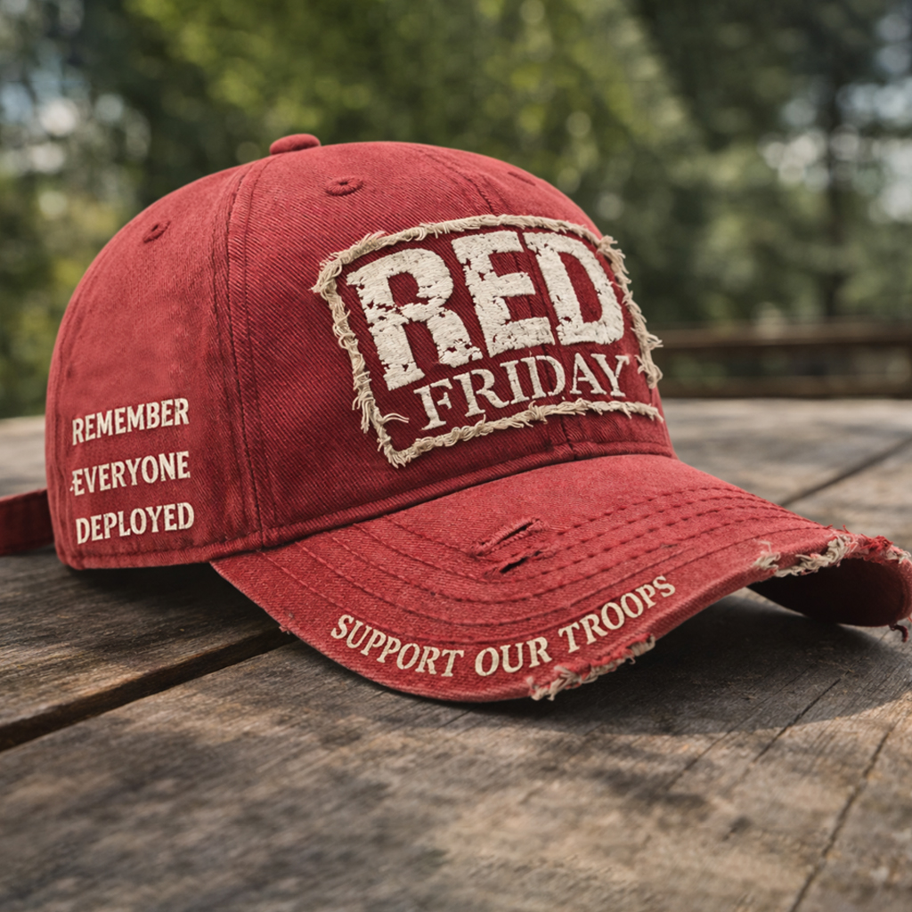 RED Friday Patriotic Baseball Cap – Remember Everyone Deployed Vintage Distressed Support Our Troops Hat