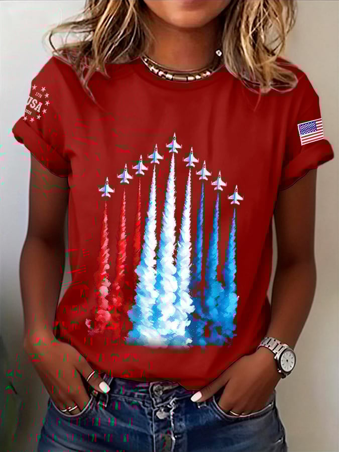 Women's America 250 – Red, White & Blue Sky Tribute Print Shirt