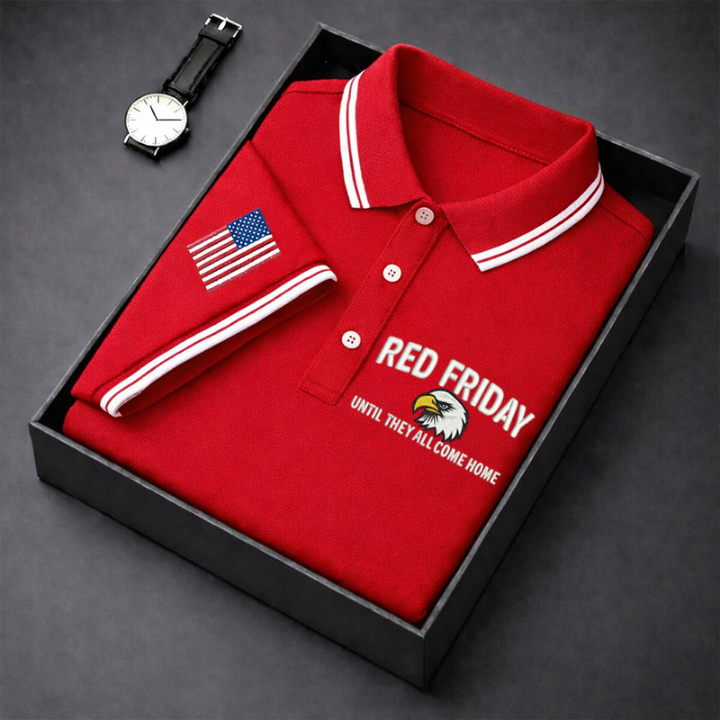 Men's Red Friday Printed Casual Polo Shirt