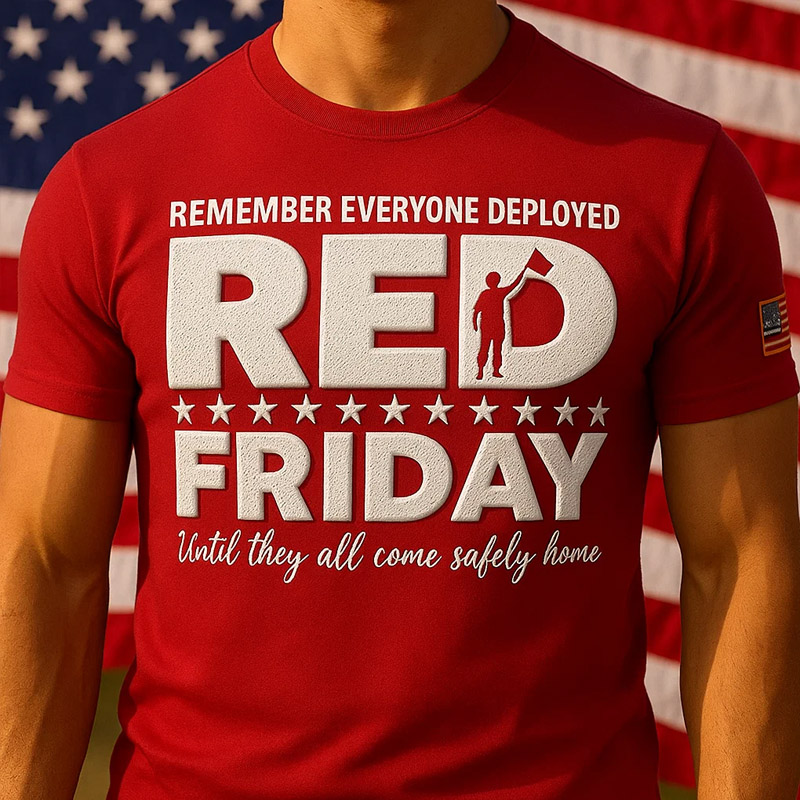 US Red Friday Printed Casual T-Shirt