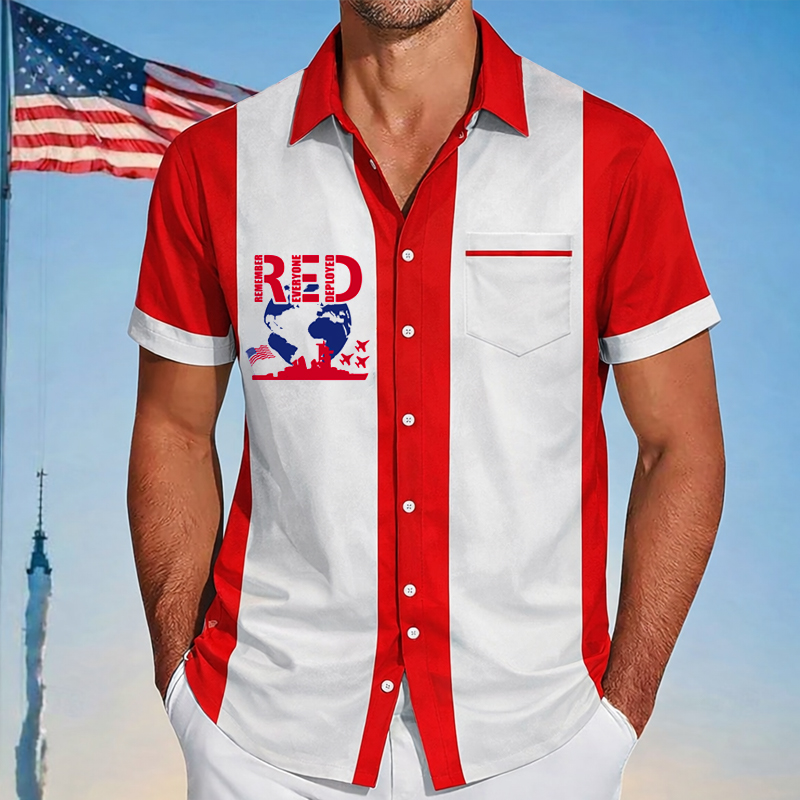 Men's Red Firday Art Printed Casual Shirt
