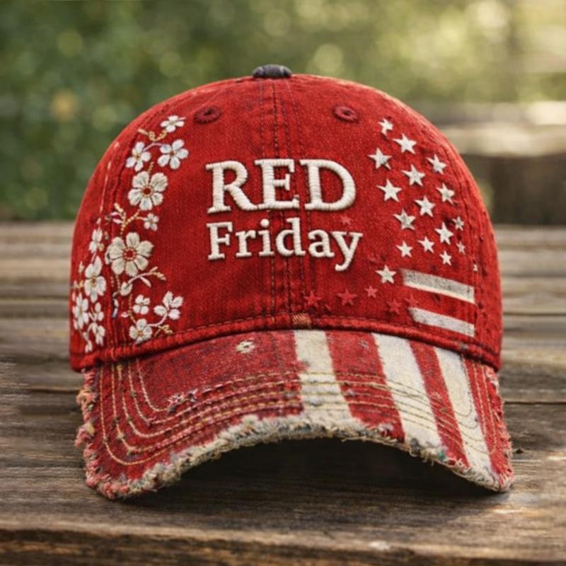 Red Friday Art Printed Casual Hat