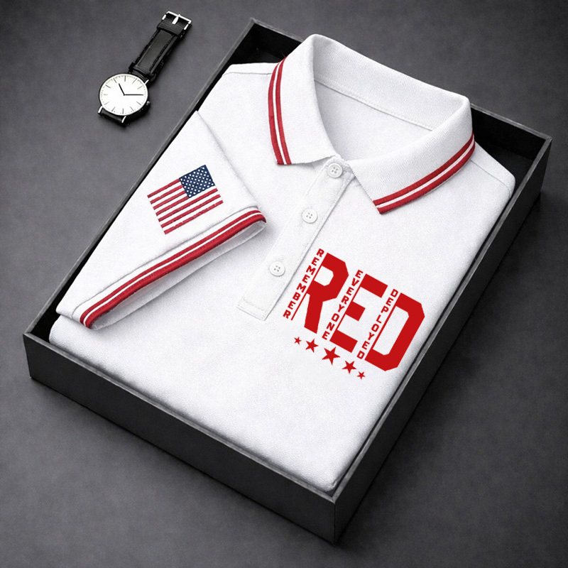 Men's Red Friday Printed Casual Polo Shirt