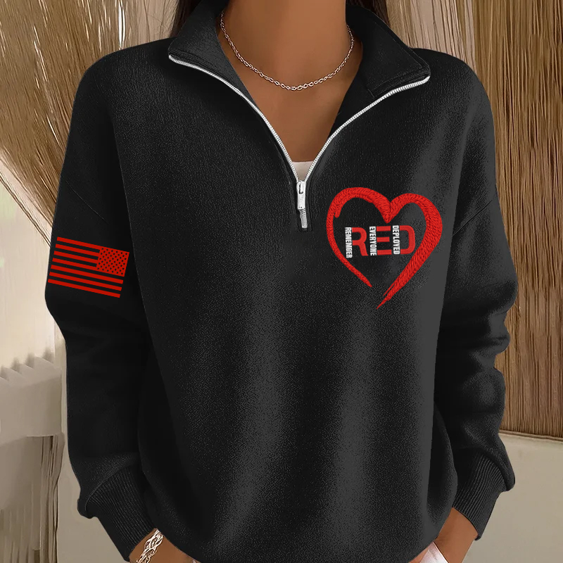 Women's Red Friday Printed Casual Sweatshirt