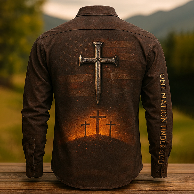 Christian Faith Art Print Button-Up Shirt