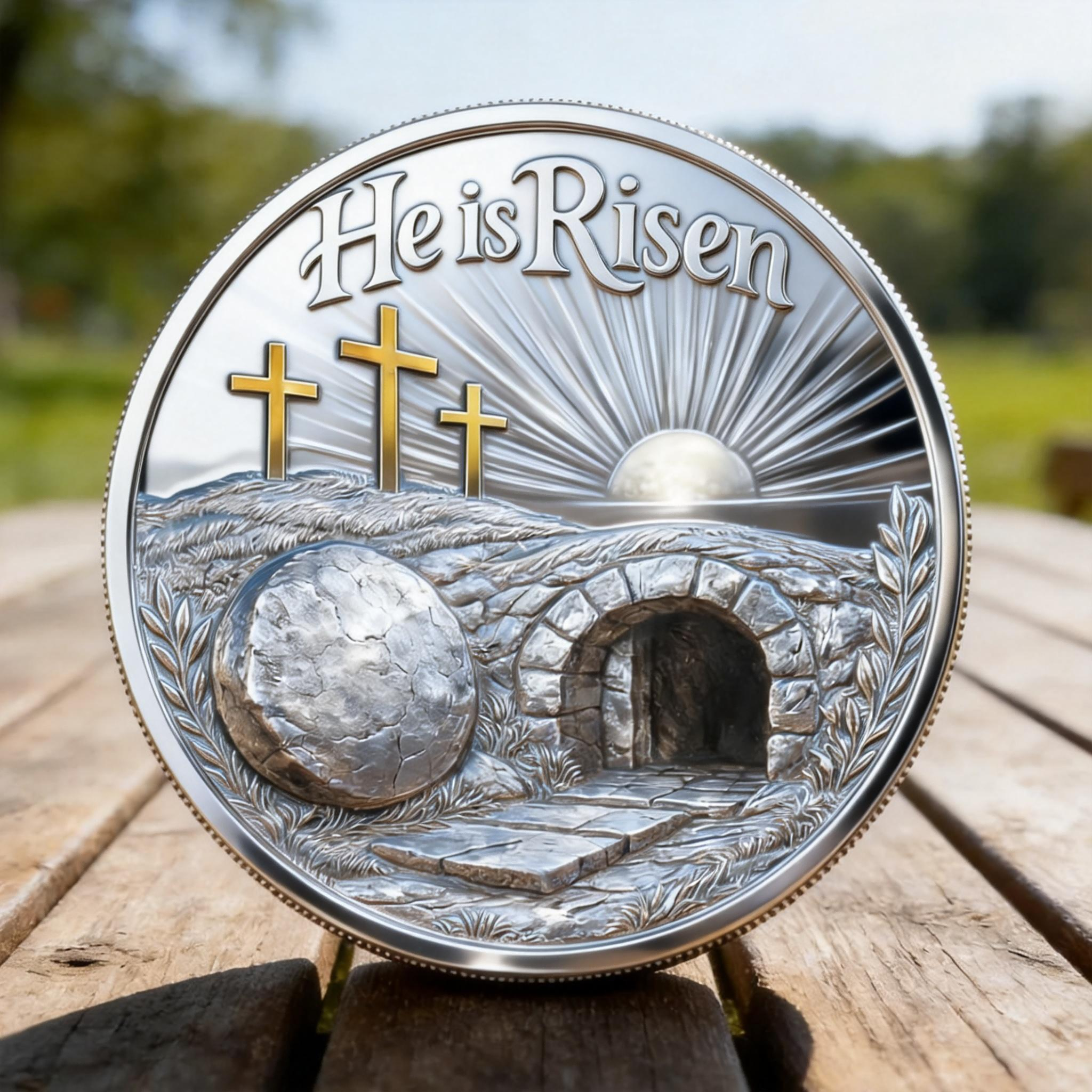 ✝️ He Is Risen Resurrection Faith Commemorative Coin