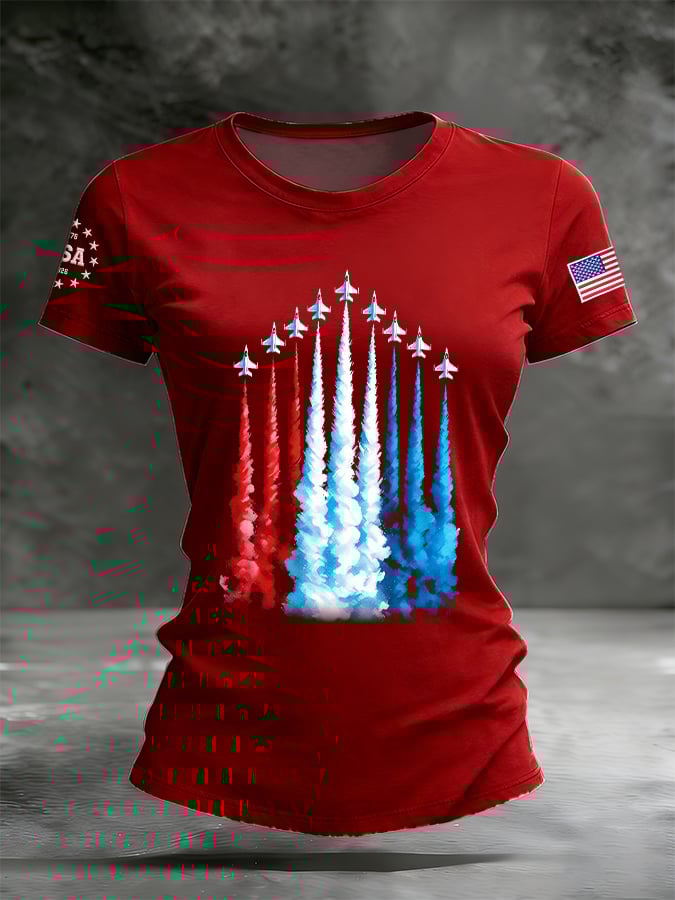 Women's America 250 – Red, White & Blue Sky Tribute Print Shirt