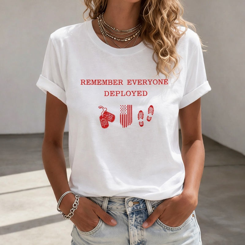 Women's Red Friday Printed Casual T-Shirt